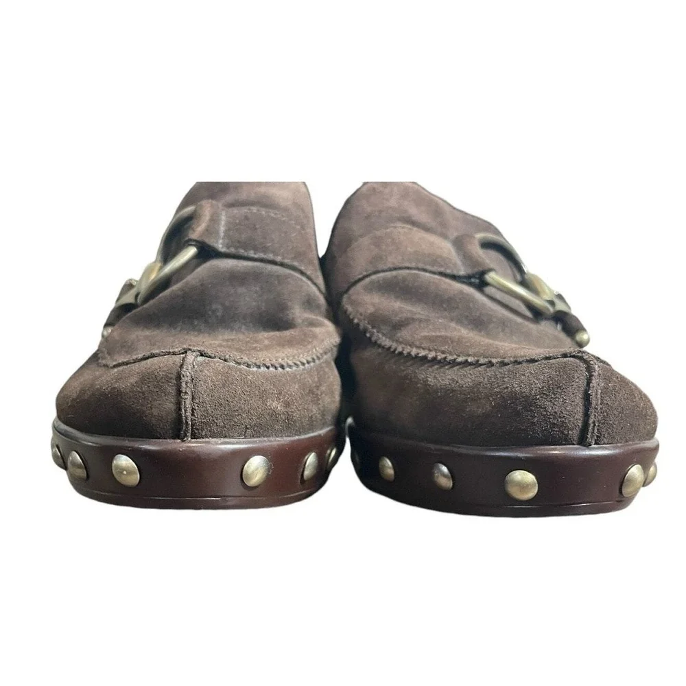 Stuart Weitzman Clogs Mule Brown Suede Sherpa Lined‎ Platform 9 Boho